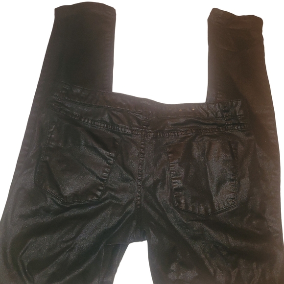 Mossimo Black Skinny Stretchy Jeans with a Shiny Look 8 - Picture 3 of 4